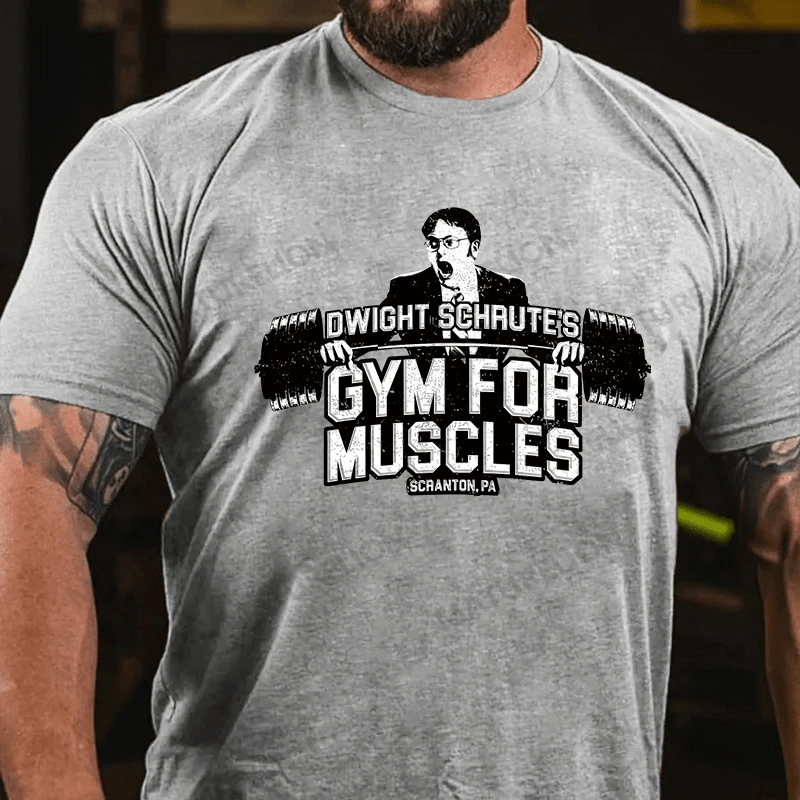 Maturelion Men's T-shirt Dwight Schrute's Gym For Muscles Cotton T-shirt