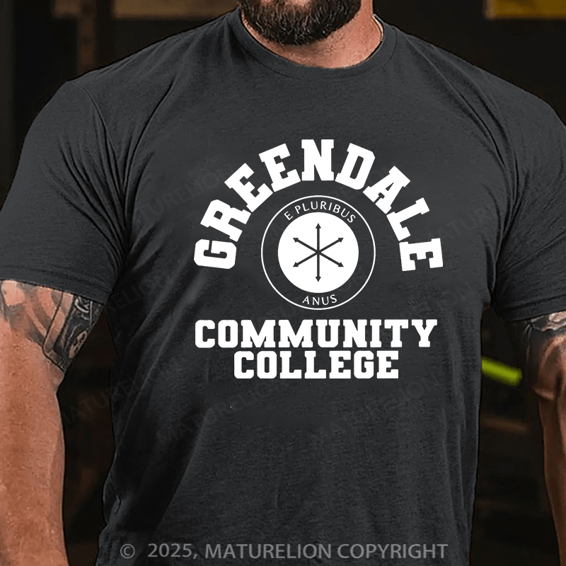 Maturelion Men's T-shirt Greendale Community Collage Cotton T-shirt