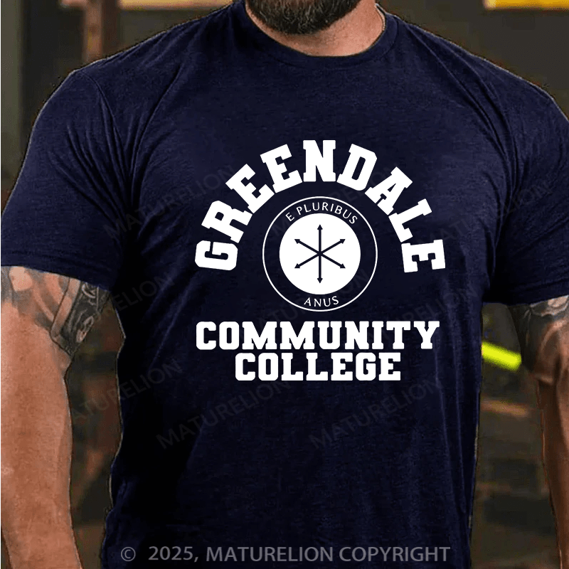 Maturelion Men's T-shirt Greendale Community Collage Cotton T-shirt