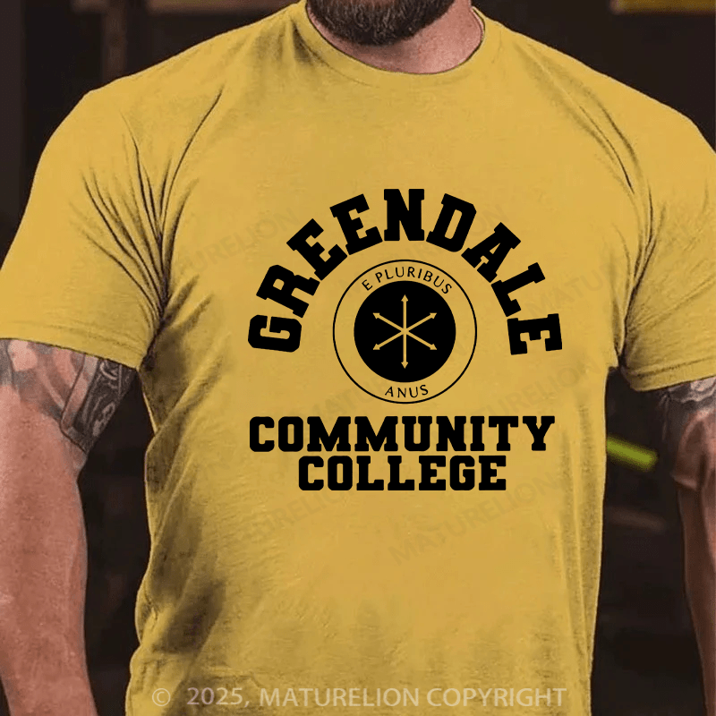 Maturelion Men's T-shirt Greendale Community Collage Cotton T-shirt