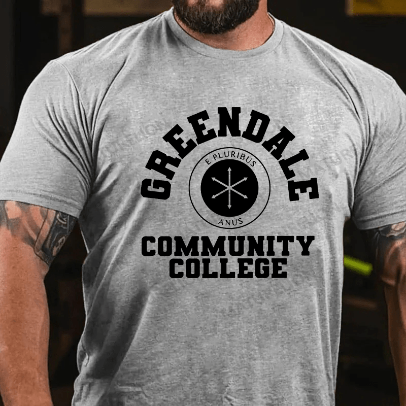 Maturelion Men's T-shirt Greendale Community Collage Cotton T-shirt