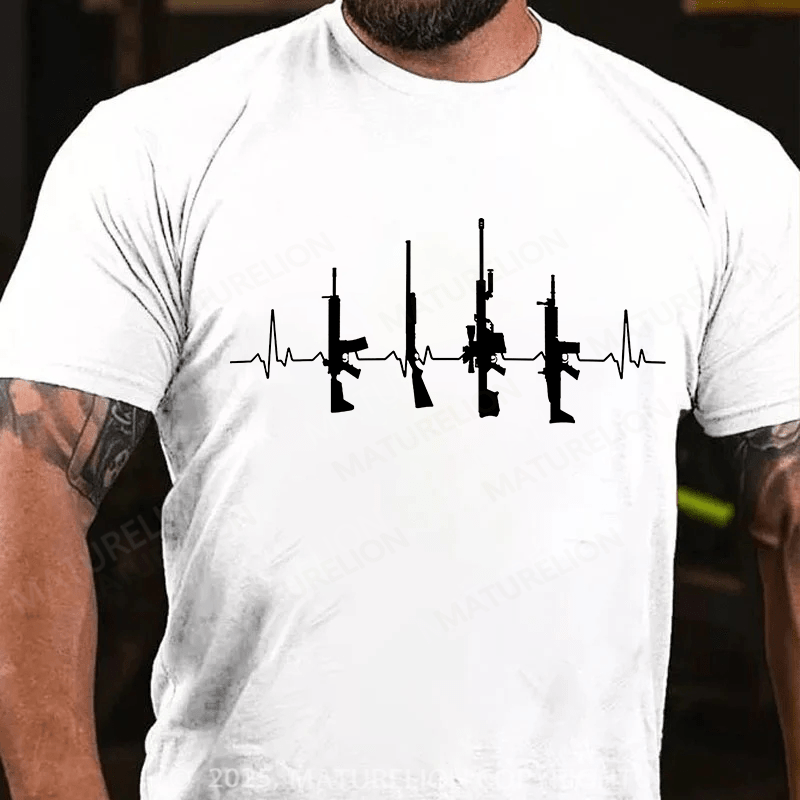 Maturelion Men's T-shirt Lifeline Short Cotton T-shirt