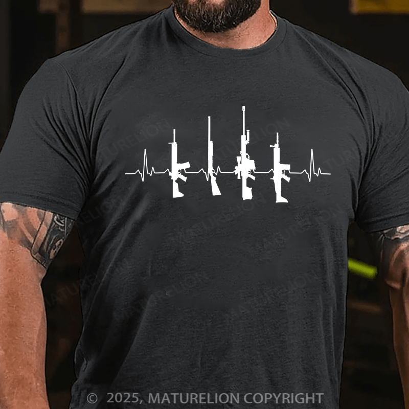 Maturelion Men's T-shirt Lifeline Short Cotton T-shirt