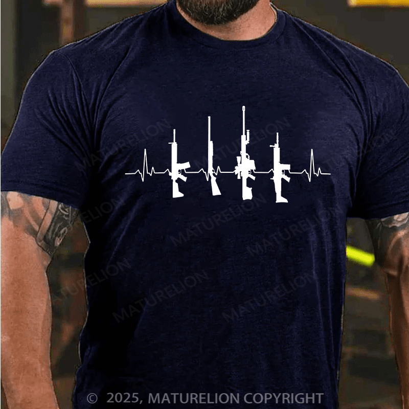 Maturelion Men's T-shirt Lifeline Short Cotton T-shirt