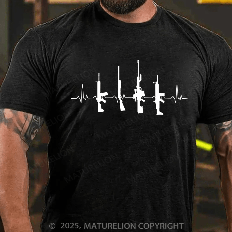 Maturelion Men's T-shirt Lifeline Short Cotton T-shirt