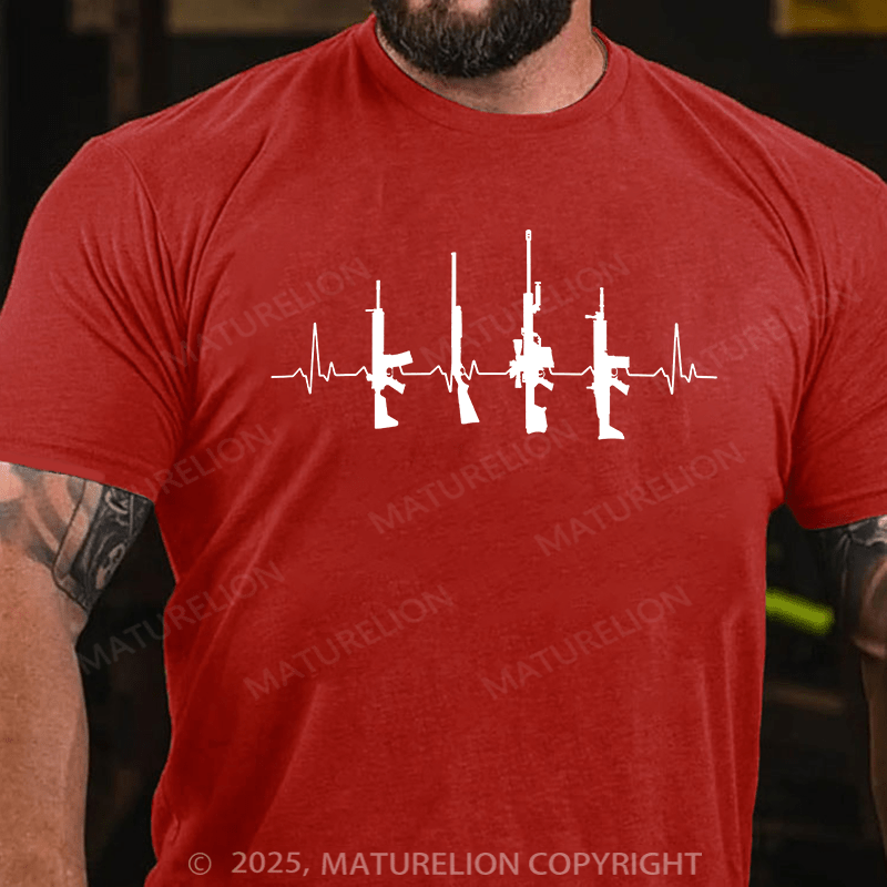 Maturelion Men's T-shirt Lifeline Short Cotton T-shirt