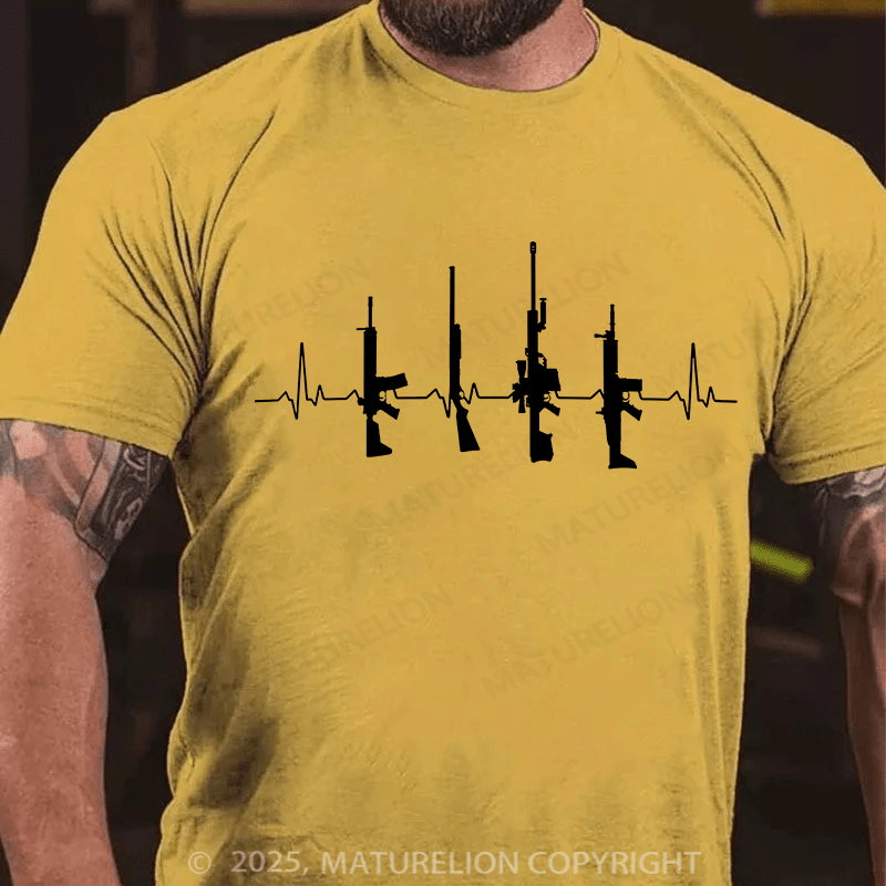 Maturelion Men's T-shirt Lifeline Short Cotton T-shirt