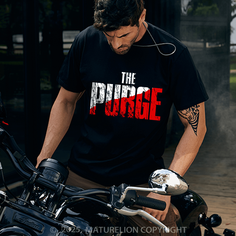 Maturelion Men's T-shirt The Purge Cotton T-shirt
