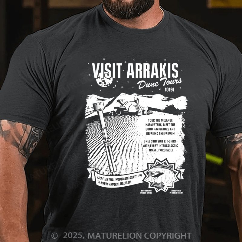 Maturelion Men's T-shirt Visit Arrakis Cotton T-shirt