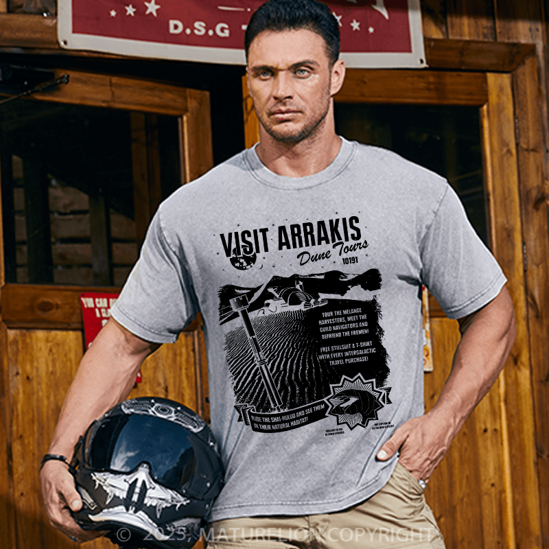 Maturelion Men's T-shirt Visit Arrakis Cotton T-shirt
