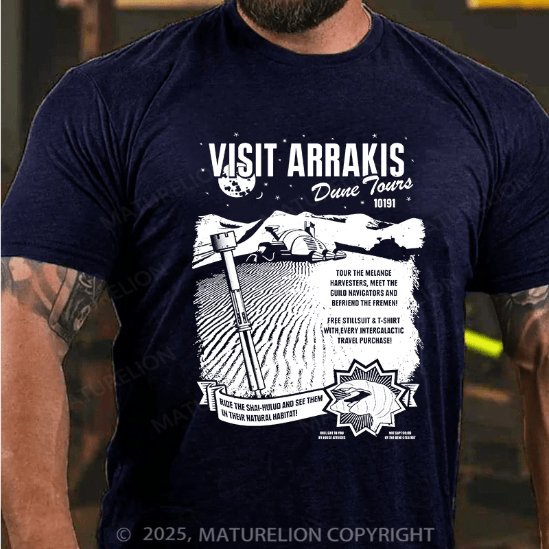 Maturelion Men's T-shirt Visit Arrakis Cotton T-shirt