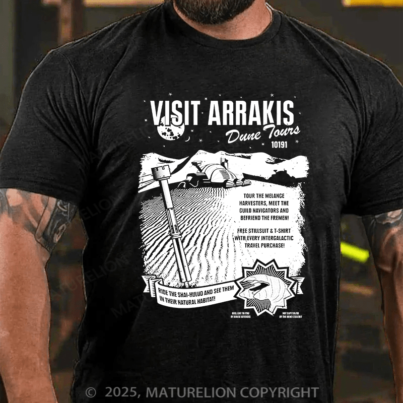 Maturelion Men's T-shirt Visit Arrakis Cotton T-shirt