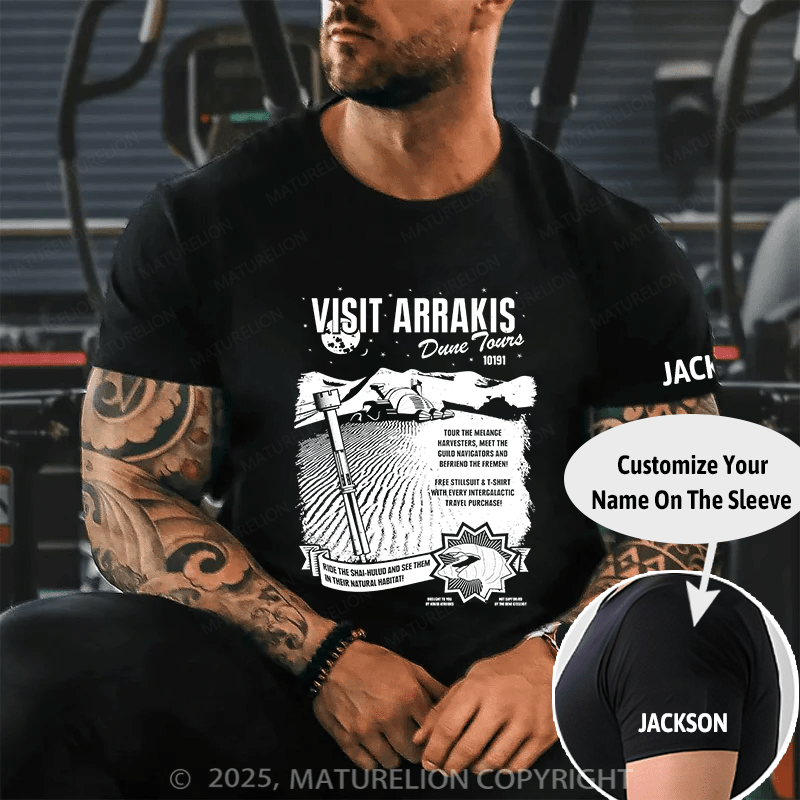 Maturelion Men's T-shirt Visit Arrakis Cotton T-shirt