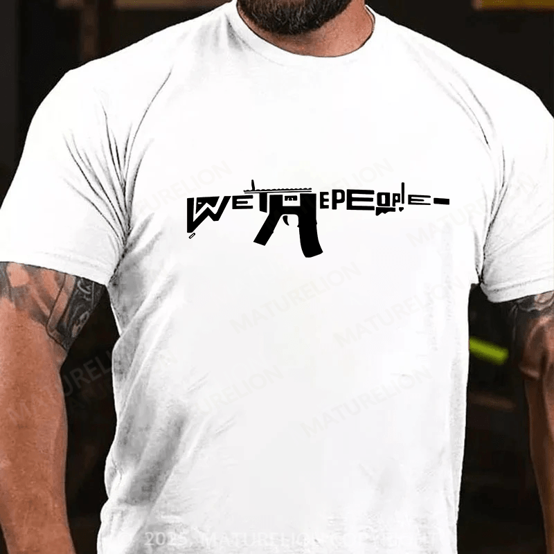 Maturelion Men's T-shirt We The People AR-15 Cotton T-shirt