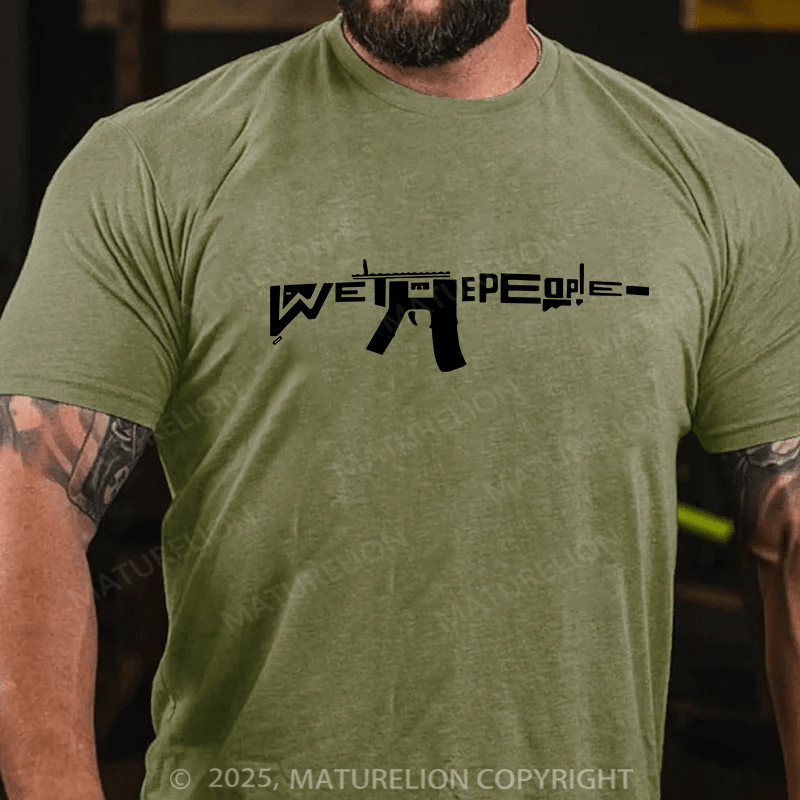 Maturelion Men's T-shirt We The People AR-15 Cotton T-shirt