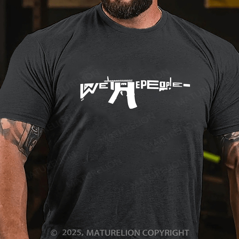 Maturelion Men's T-shirt We The People AR-15 Cotton T-shirt