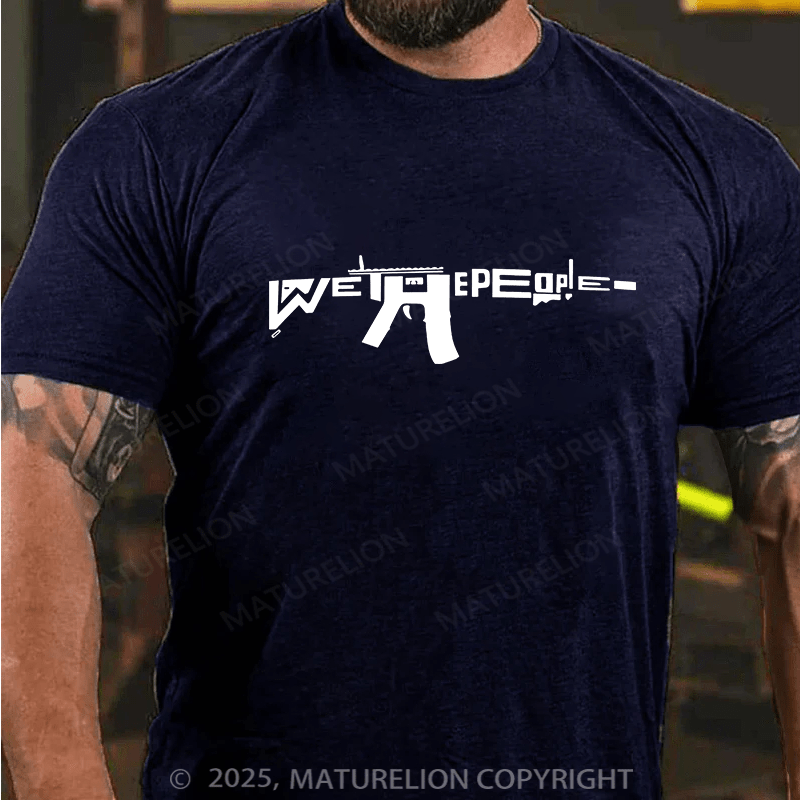 Maturelion Men's T-shirt We The People AR-15 Cotton T-shirt
