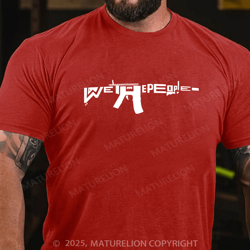 Maturelion Men's T-shirt We The People AR-15 Cotton T-shirt