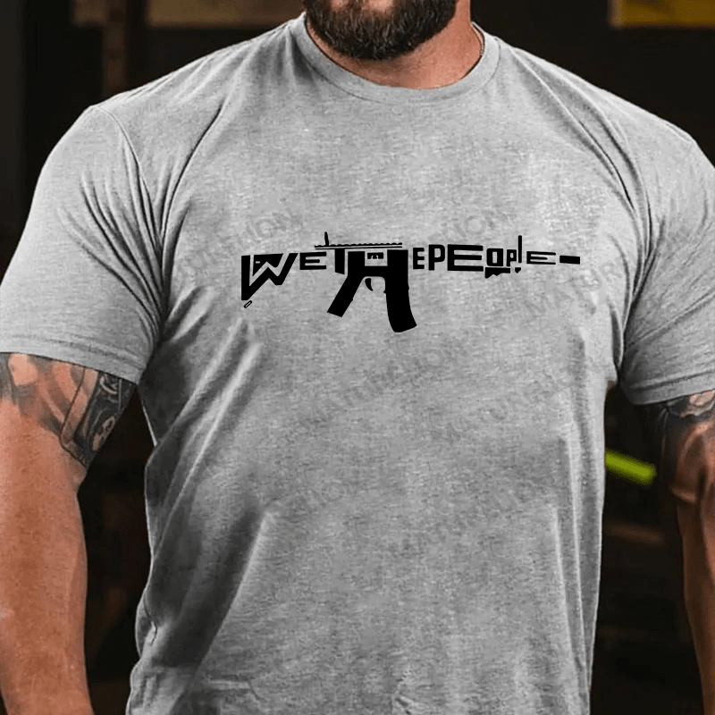 Maturelion Men's T-shirt We The People AR-15 Cotton T-shirt
