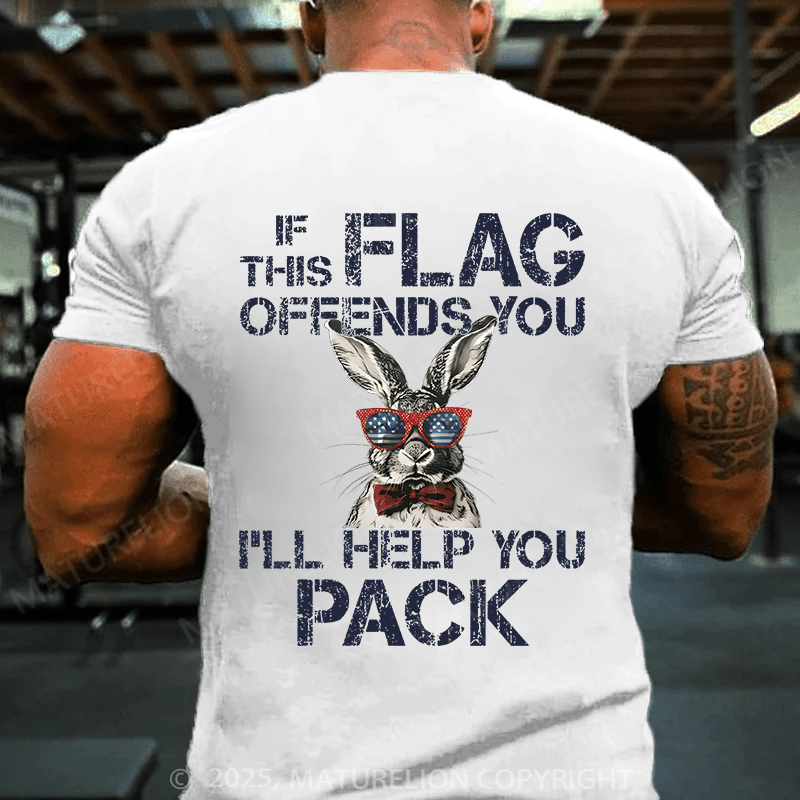 Maturelion Men's Easter T-shirt If This Flag Offends You Cotton T-shirt