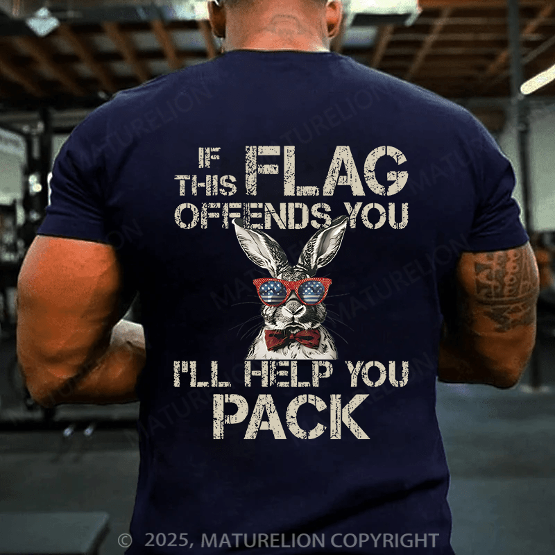 Maturelion Men's Easter T-shirt If This Flag Offends You Cotton T-shirt