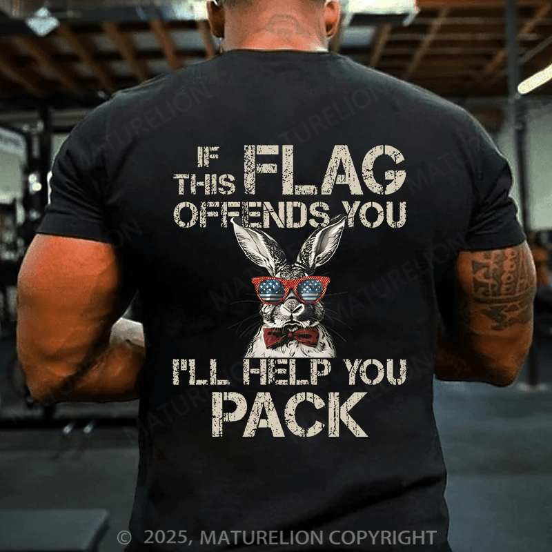 Maturelion Men's Easter T-shirt If This Flag Offends You Cotton T-shirt