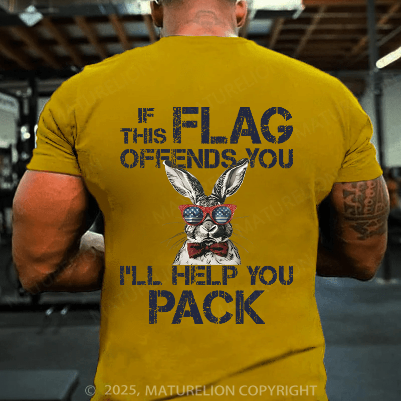 Maturelion Men's Easter T-shirt If This Flag Offends You Cotton T-shirt