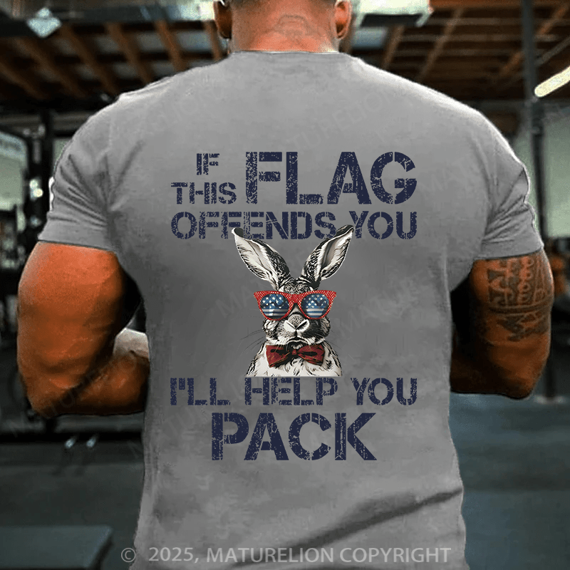 Maturelion Men's Easter T-shirt If This Flag Offends You Cotton T-shirt