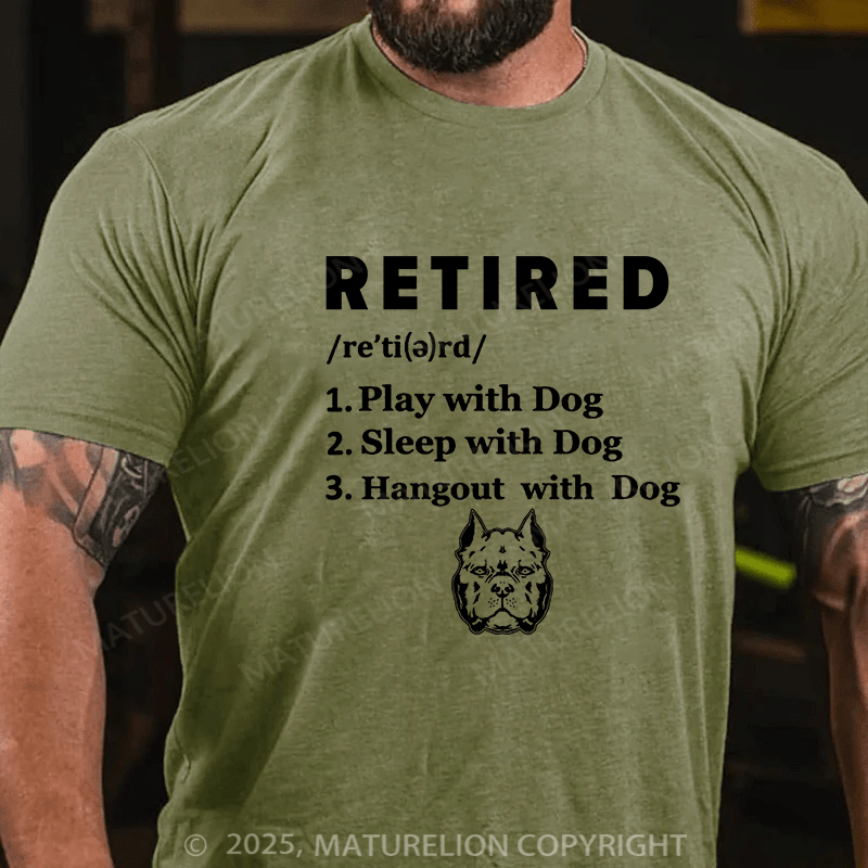 Maturelion Men's T-shirt Retired Cotton T-shirt