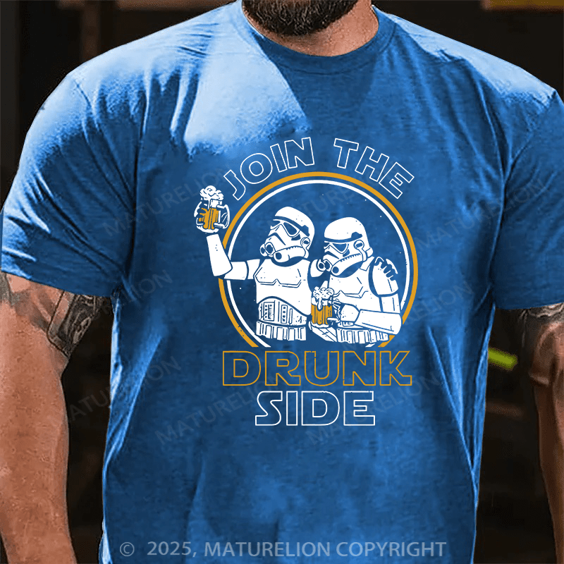 Maturelion Men's T-shirt Join The Drunk Side Cotton T-shirt