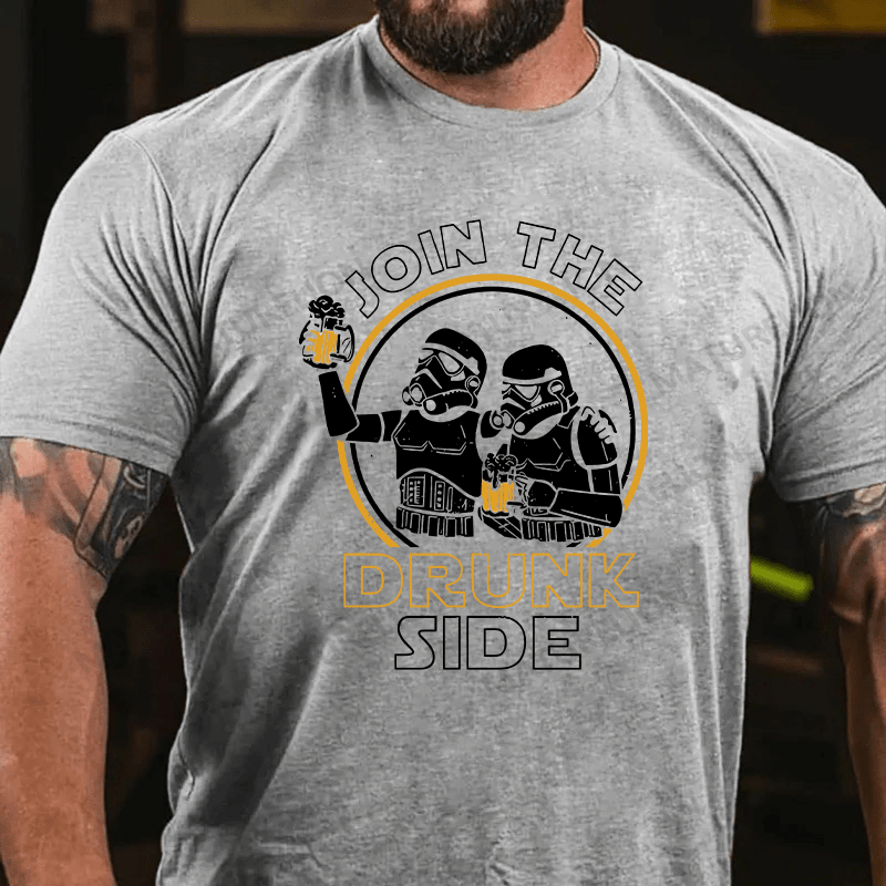 Maturelion Men's T-shirt Join The Drunk Side Cotton T-shirt