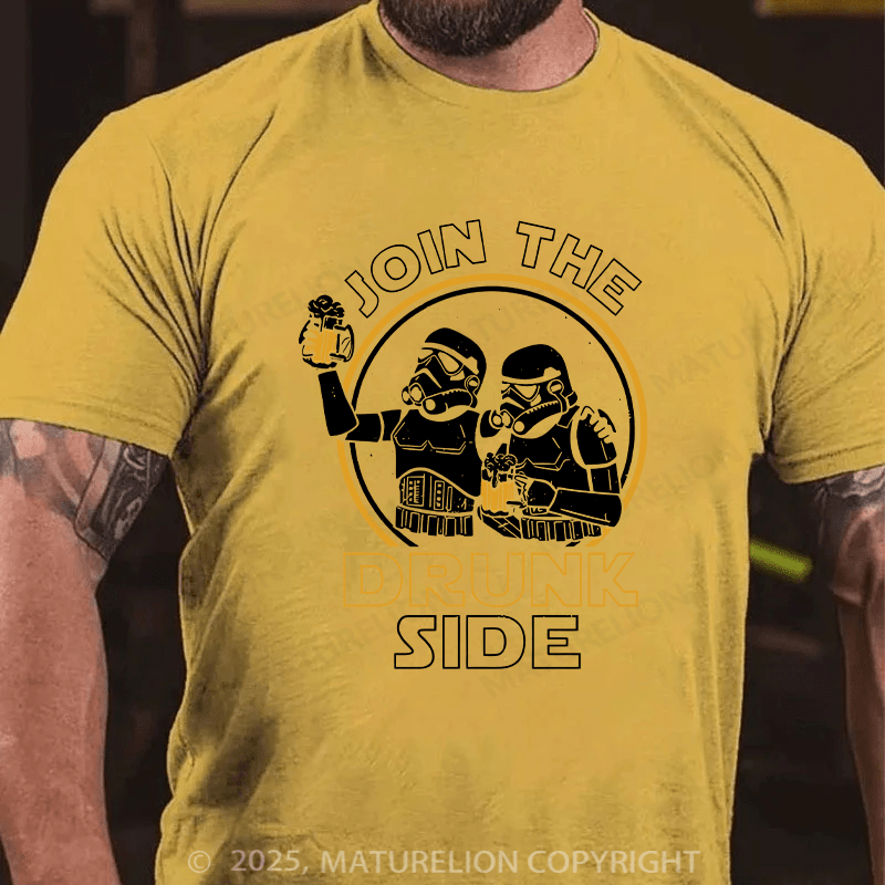Maturelion Men's T-shirt Join The Drunk Side Cotton T-shirt