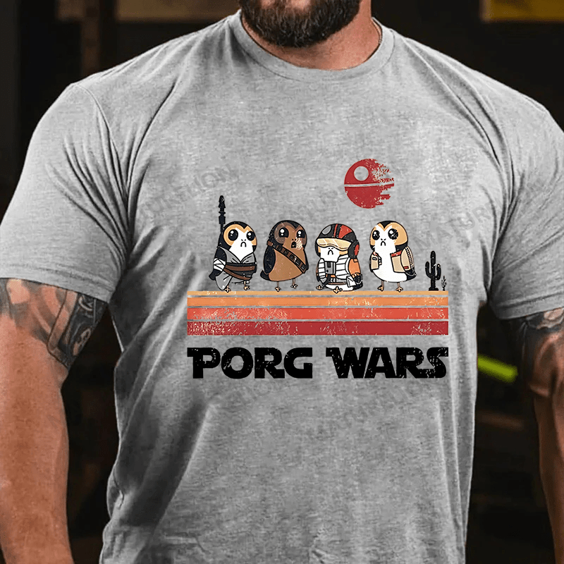 Maturelion Men's T-shirt Porg Wars Cotton T-shirt