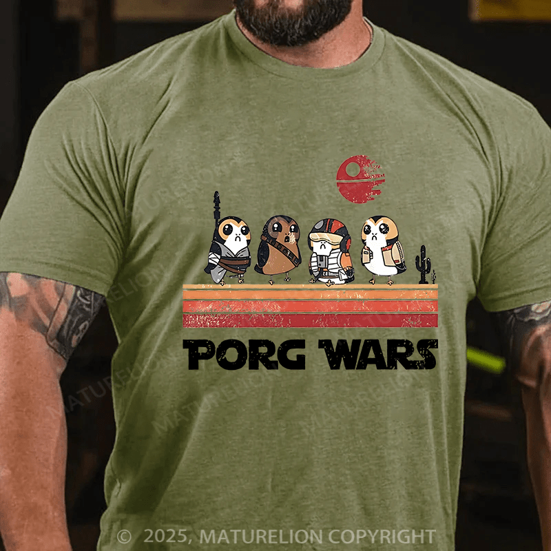 Maturelion Men's T-shirt Porg Wars Cotton T-shirt