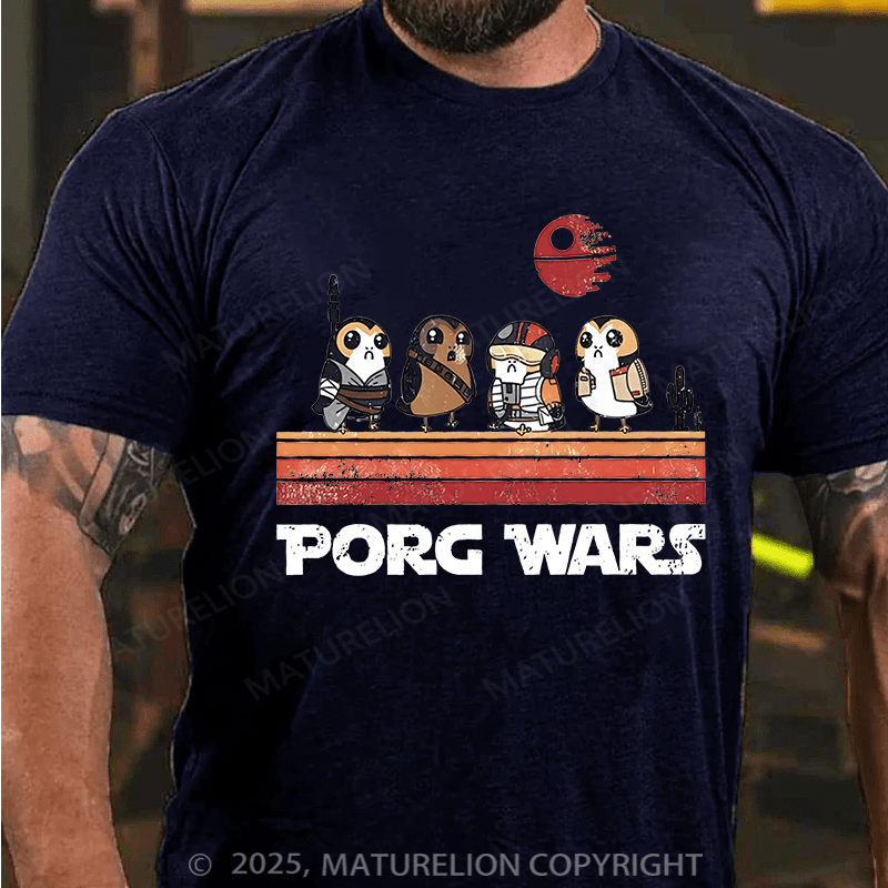 Maturelion Men's T-shirt Porg Wars Cotton T-shirt