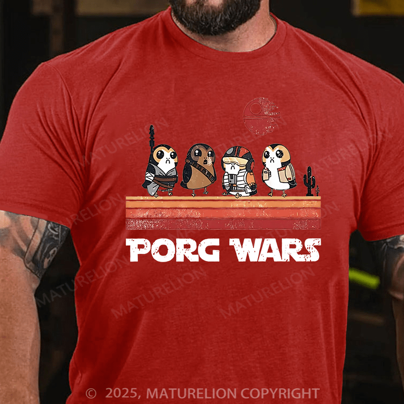 Maturelion Men's T-shirt Porg Wars Cotton T-shirt