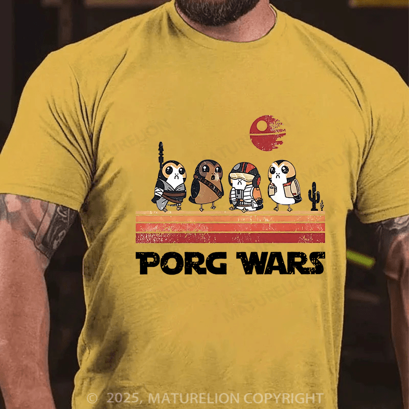 Maturelion Men's T-shirt Porg Wars Cotton T-shirt