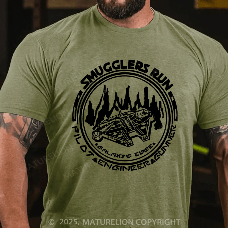 Maturelion Men's T-shirt Smugglers Run Galaxy's Edge Cotton T-shirt