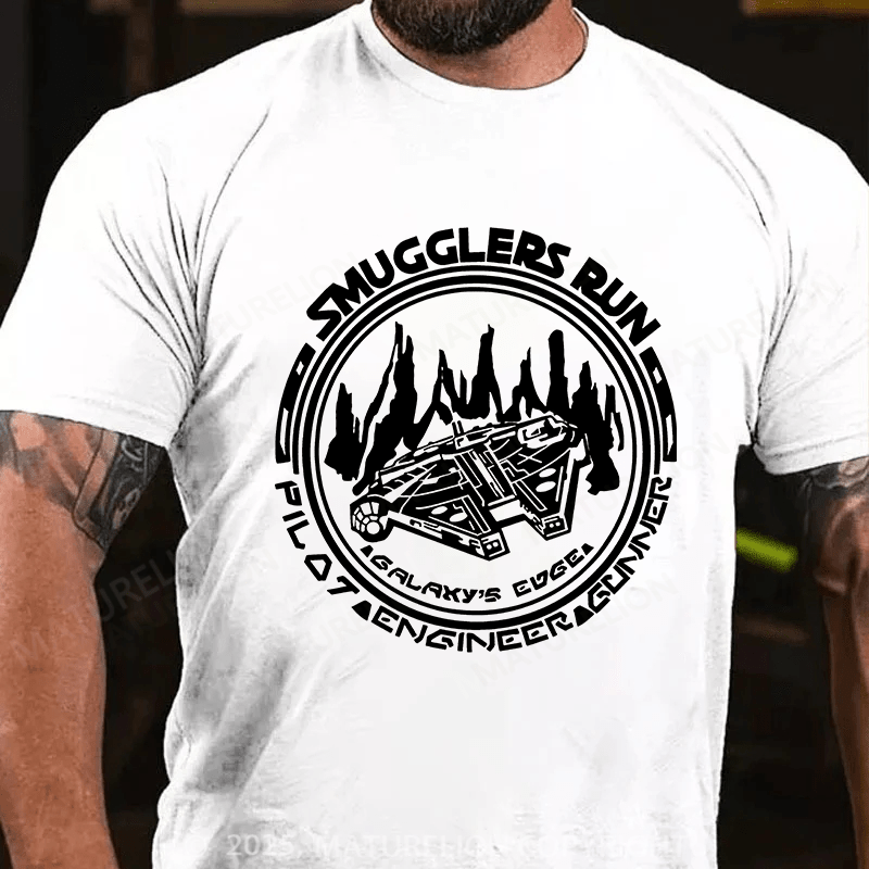 Maturelion Men's T-shirt Smugglers Run Galaxy's Edge Cotton T-shirt