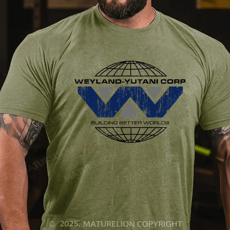 Maturelion Men's T-shirt Weyland Yutani Globe Cotton T-shirt