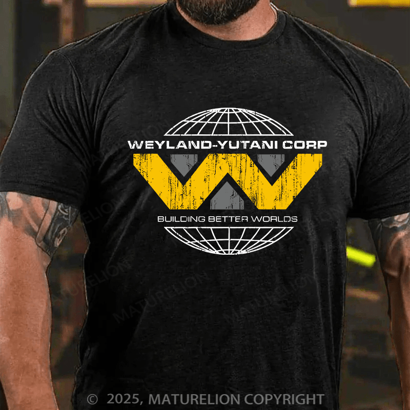 Maturelion Men's T-shirt Weyland Yutani Globe Cotton T-shirt