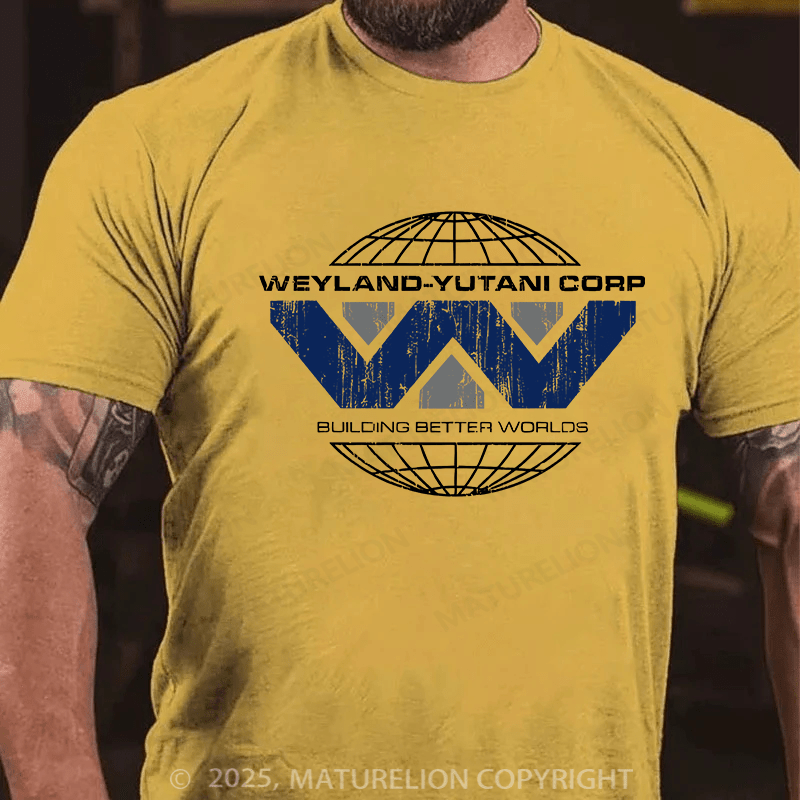 Maturelion Men's T-shirt Weyland Yutani Globe Cotton T-shirt