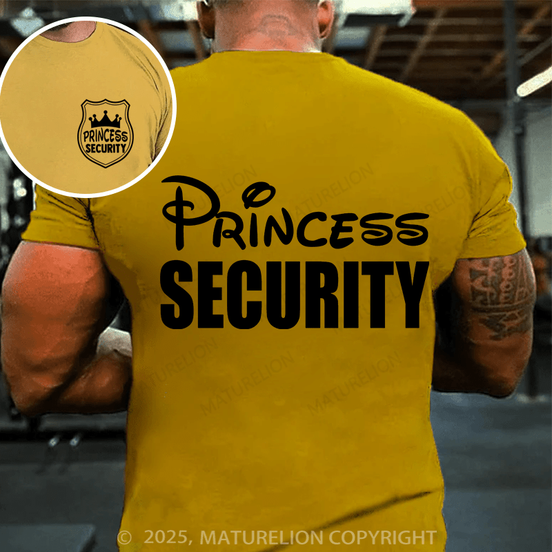 Maturelion Men's T-shirt Princess Security Cotton T-shirt