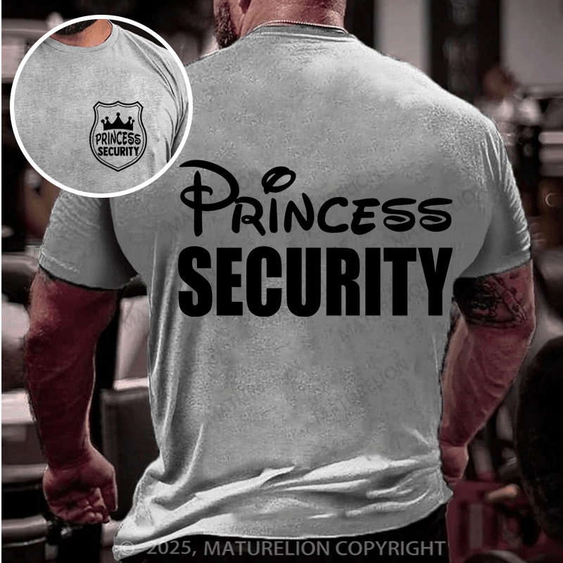 Maturelion Men's T-shirt Princess Security Cotton T-shirt