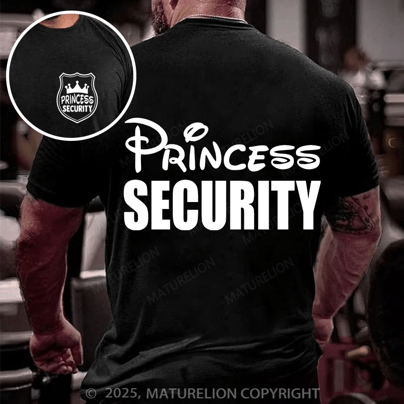 Maturelion Men's T-shirt Princess Security Cotton T-shirt