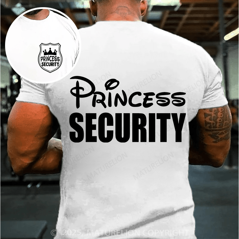 Maturelion Men's T-shirt Princess Security Cotton T-shirt