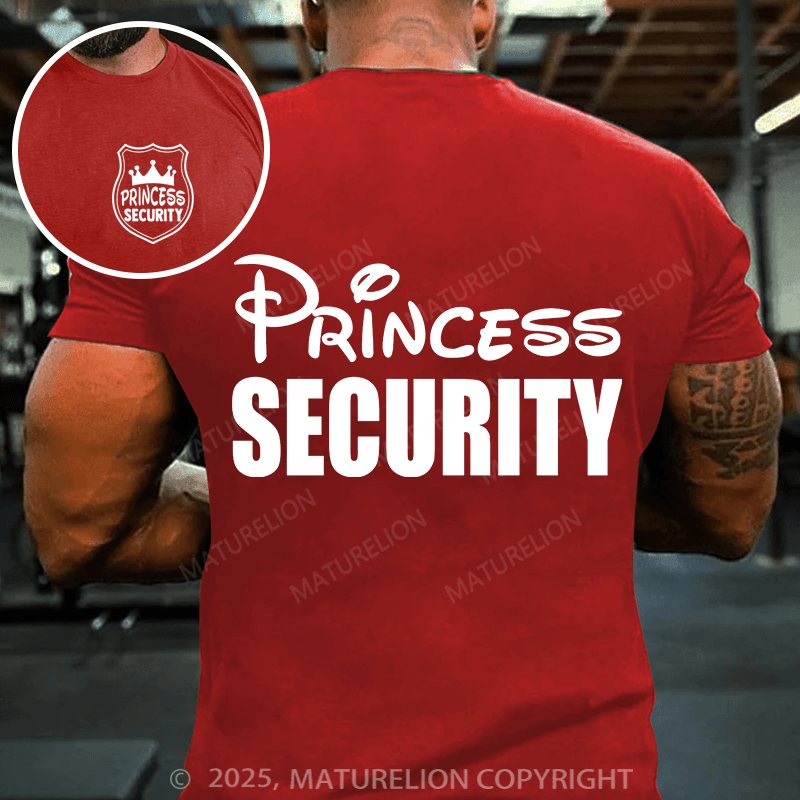Maturelion Men's T-shirt Princess Security Cotton T-shirt