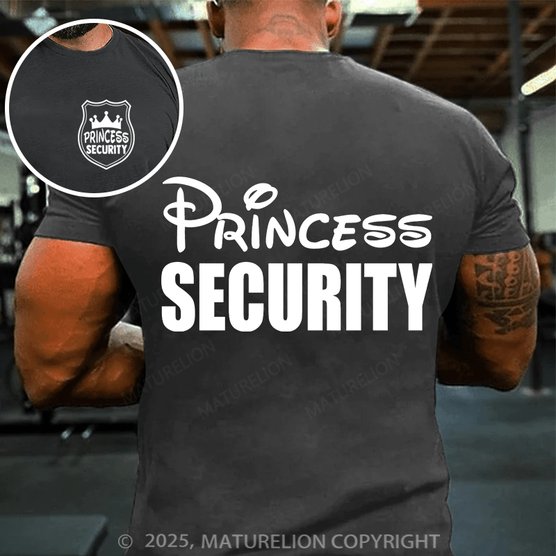 Maturelion Men's T-shirt Princess Security Cotton T-shirt