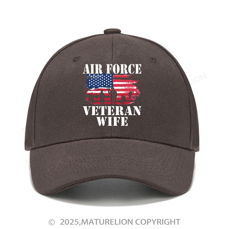 Maturelion Baseball Cap Air Force Veteran Wife Cap (Free Customization)