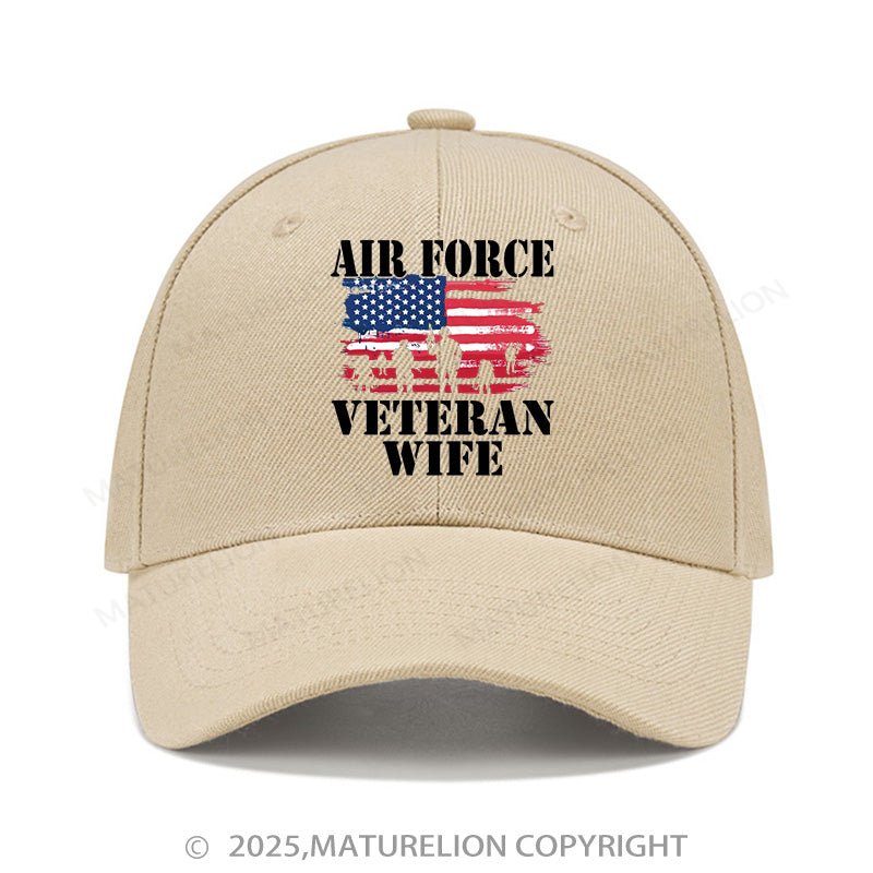 Maturelion Baseball Cap Air Force Veteran Wife Cap (Free Customization)